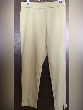 Isaac Mizrahi Pale Yellow Straight Leg Pants